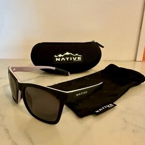 Matte black Sunglasses, small nick on right lenses